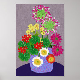 Allium, Geranium, Poppy, Primrose en Daisy Poster