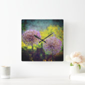 Allium in de muur van vanmiddag vierkante klok (Huis)