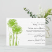 Allium in de uitnodiging voor het huwelijk (Staand voorkant)