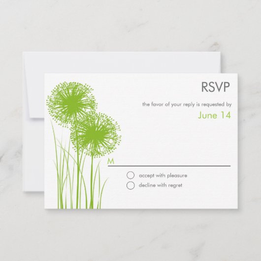 Allium in Grass Reply Card RSVP Kaartje (Voorkant)