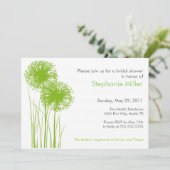 Allium in Grass Shower Invitation Kaart (Staand voorkant)