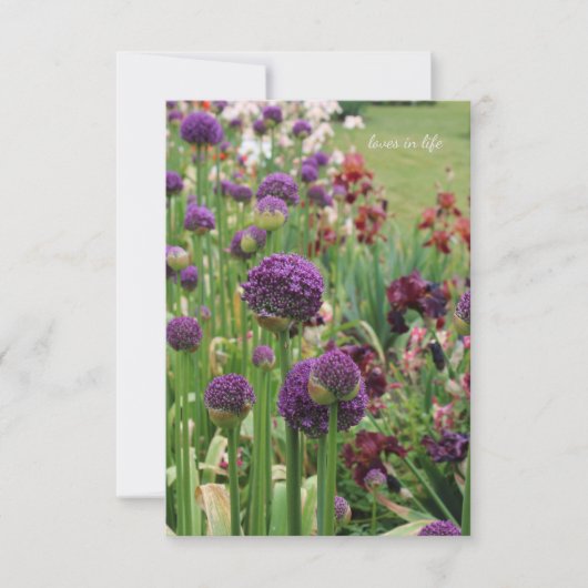 Allium & Iris Bloembed Notitiekaartje (Voorkant)