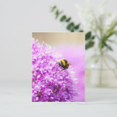 Allium met bijen briefkaart (Staand voorkant)
