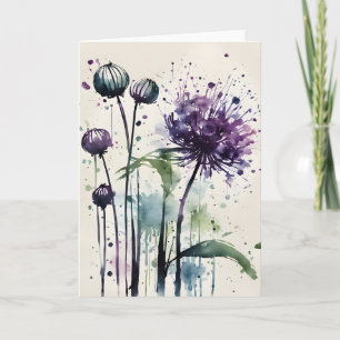 Allium - Watercolor bloemen Kaart