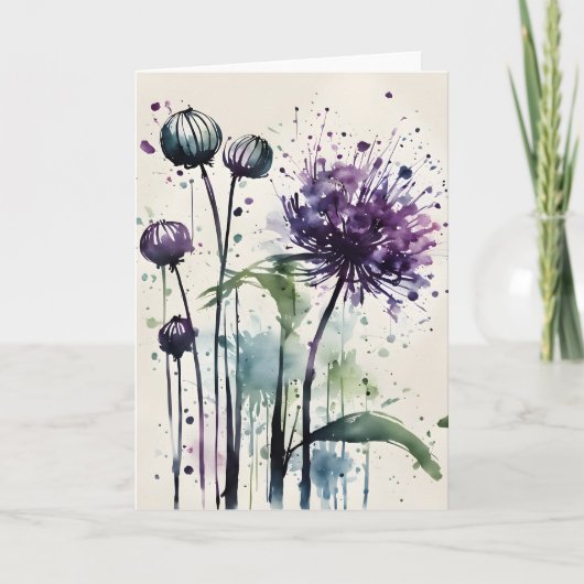 Allium - Watercolor flowers Kaart (Voorkant)
