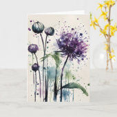 Allium - Watercolor flowers Kaart (Gele Bloem)