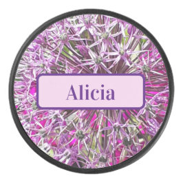 Allium & Zomerbloemen gepersonaliseerd Hockey Puck