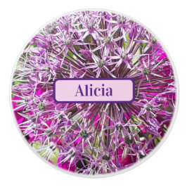 Allium & Zomerbloemen gepersonaliseerd Keramische Knop