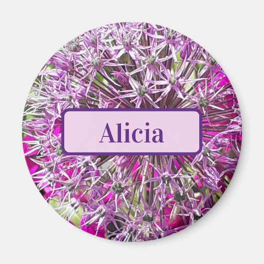 Allium & Zomerbloemen Gepersonaliseerde magneet (Voorkant)