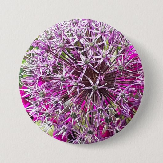 Allium & Zomerbloemen Ronde Button 7,6 Cm (Voorkant)