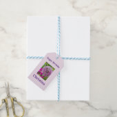 Allium & Zomerbloemen Verjaardag Cadeaulabel (Met Touw)