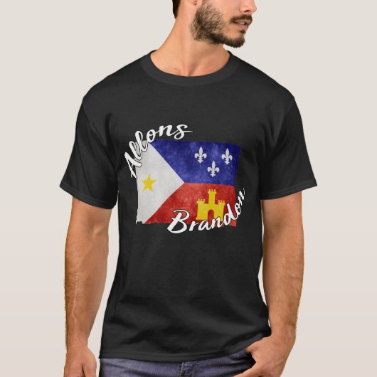 Allons Brandon Louisiana Acadiana Vlag-Amerikaan T-shirt (Voorkant)