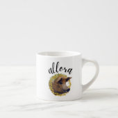Allora (met een wollig varken & mimosa bloemenkran espresso kop (Rechts)