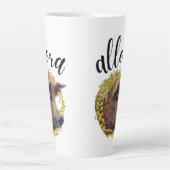 Allora (met een wollig varken & mimosa bloemenkran latte mok (Voorkant)