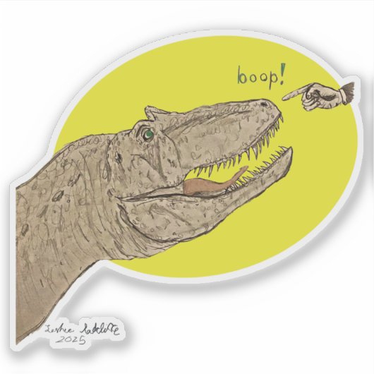 Allosaurus Boop Sticker (Voorkant)