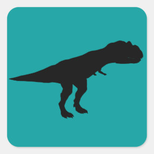 Allosaurus Dino Dinosaur Silhouette Vierkante Sticker