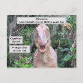 Allosaurus - Dinosaur - Leerkaart Briefkaart (Achterkant)