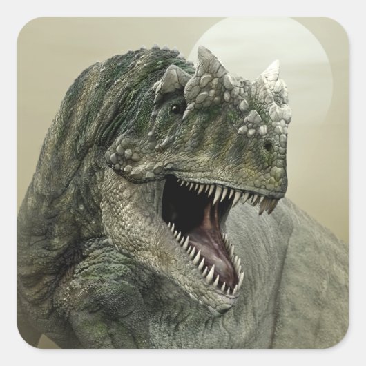 Allosaurus Dinosaur Vierkante Sticker (Voorkant)
