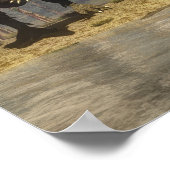 Allosaurus jaagt op grote brontosaurus dinosaur poster (Hoek)