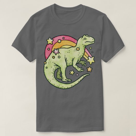 Allosaurus Regenboog Retro Dinosaurus T-shirt (Design voorkant)