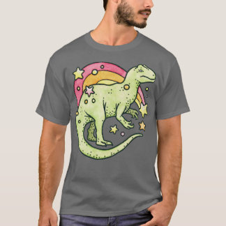Allosaurus Regenboog Retro Dinosaurus T-shirt