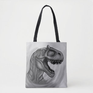 Allosaurus schets tote bag