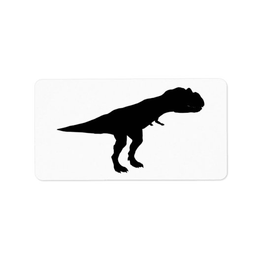 Allosaurus Silhouette Etiket (Voorkant)