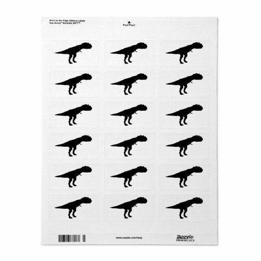 Allosaurus Silhouette Etiket (Full Sheet)