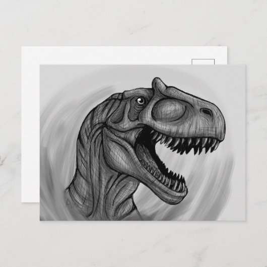 Allosaurus Sketch Briefkaart (Voorkant / Achterkant)