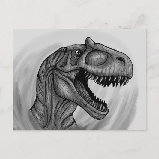Allosaurus Sketch Briefkaart (Voorkant)