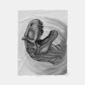 Allosaurus Sketch Fleece Deken (Voorkant)