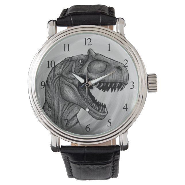 Allosaurus Sketch Horloge (Voorkant)
