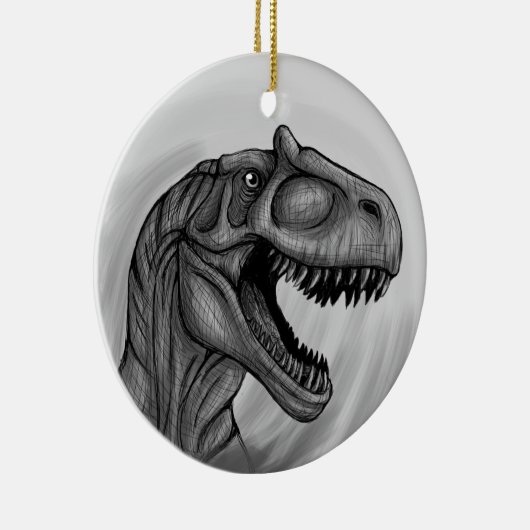 Allosaurus Sketch Keramisch Ornament (Rechts)