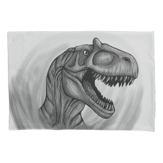 Allosaurus Sketch Kussensloop (Voorkant)