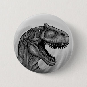 Allosaurus Sketch Ronde Button 5,7 Cm