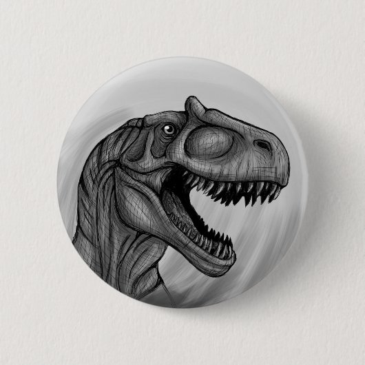 Allosaurus Sketch Ronde Button 5,7 Cm (Voorkant)