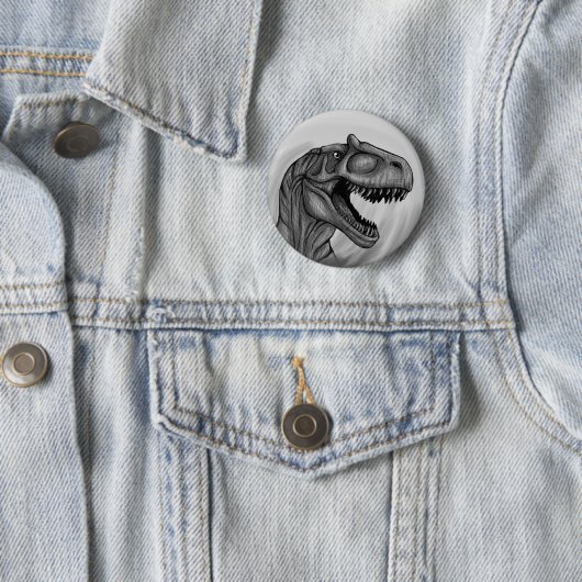 Allosaurus Sketch Ronde Button 5,7 Cm (In situ)