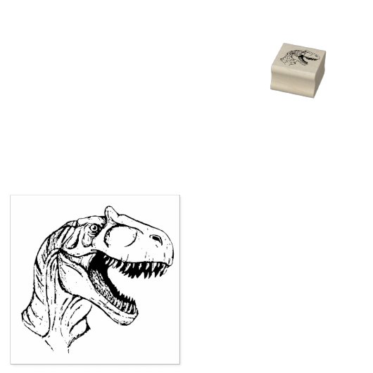 Allosaurus Sketch Rubberstempel (Gestempeld)