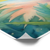 Allosaurus Waterverf Kwekerij Kunst Poster (Hoek)