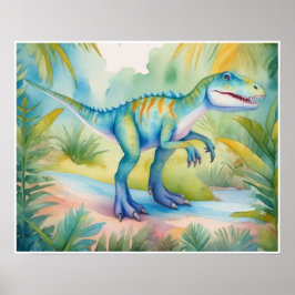 Allosaurus Waterverf Kwekerij Kunst Poster
