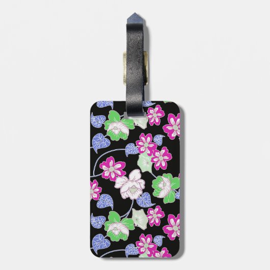 allover bloemen bagagelabel (Achterkant verticaal)