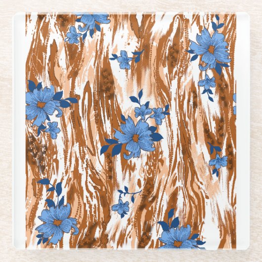 allover bloemen glazen onderzetter (Voorkant)