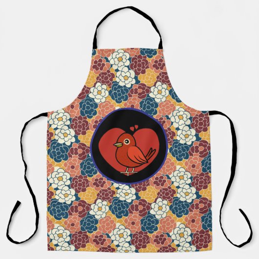 allover bloemendesign schort (Voorkant)