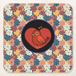 allover flower design kartonnen onderzetters