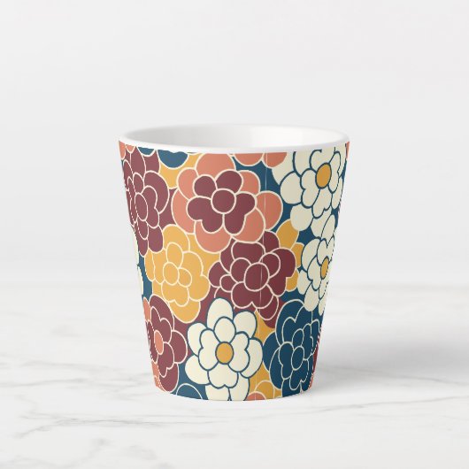 Allover flower design latte mok (Voorkant)