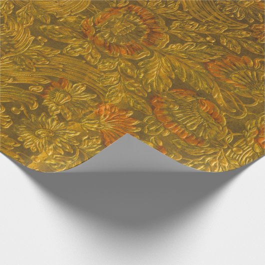  allover in reliëf gemaakt bloemmotief cadeaupapier (Hoek)