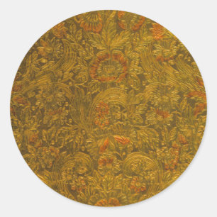  allover in reliëf gemaakt bloemmotief ronde sticker