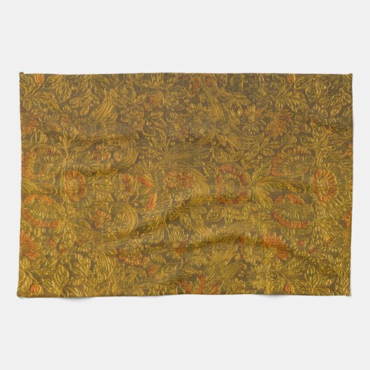  allover in reliëf gemaakt bloemmotief theedoek (Horizontaal)