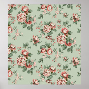 Allover multi-motieven bloemen ornament naadloos d poster