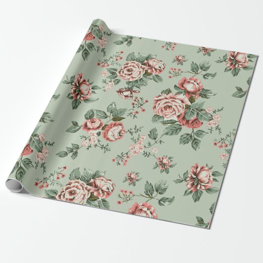 Allover multi motif flowers ornament Seamless patt Cadeaupapier (Uitgerold)